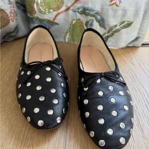 Loeffler Randall Landon Black and Silver flats size 8.5